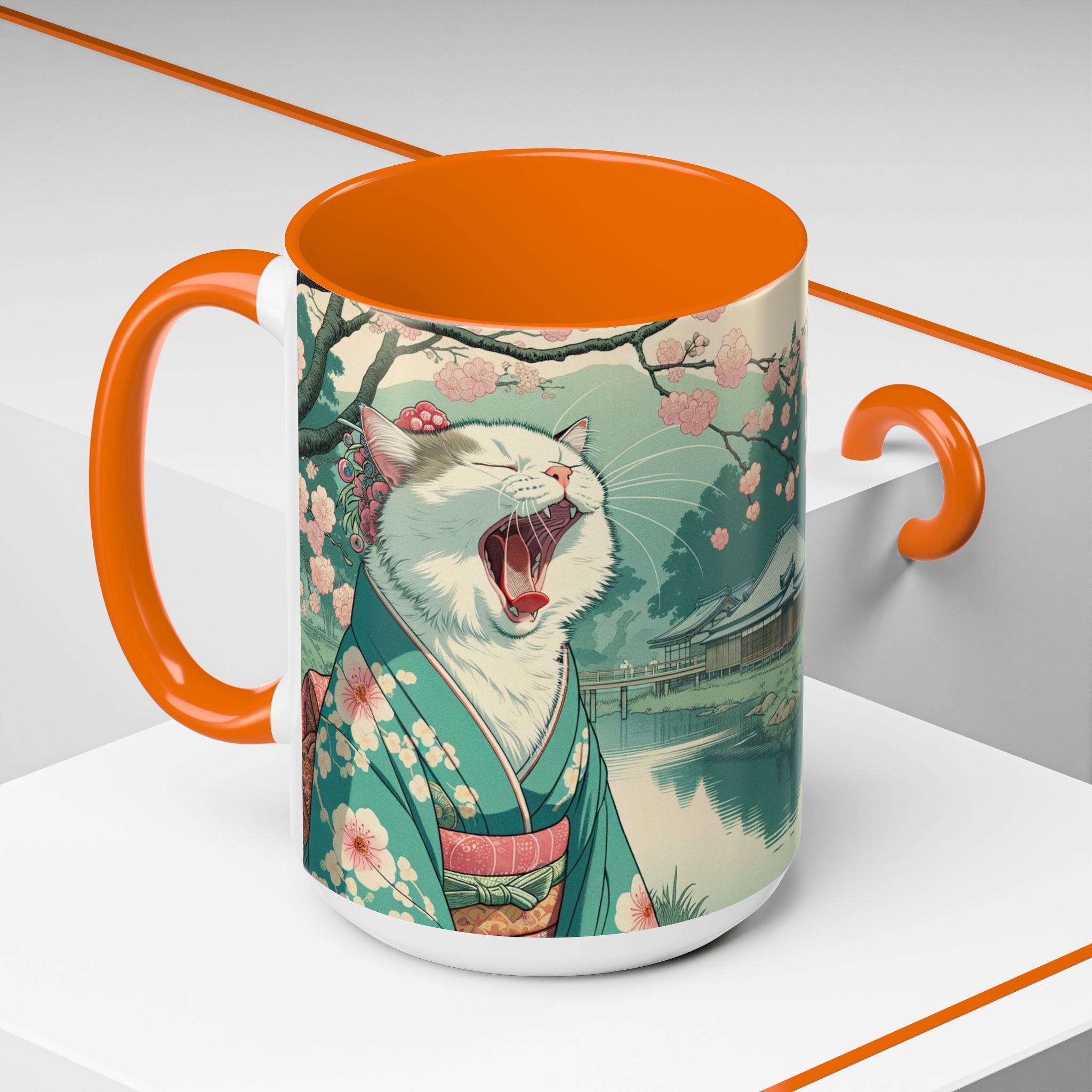 Cute Geisha Cat Mug - Kimono Cat Lover Gift - Kimono Cats Collection
