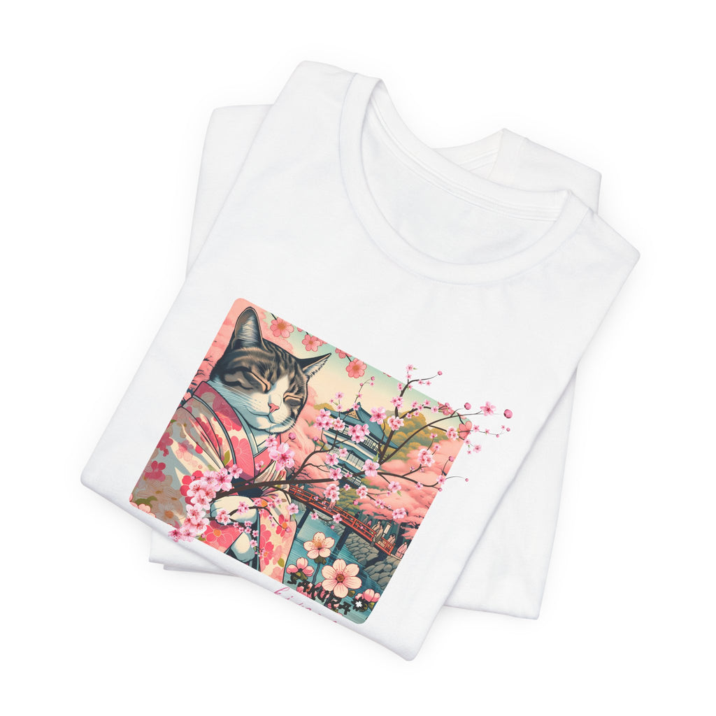 Sakura Kimono Cat Tee - Unisex Stylish T-Shirt for Cat Lovers - Kimono Cats Collection