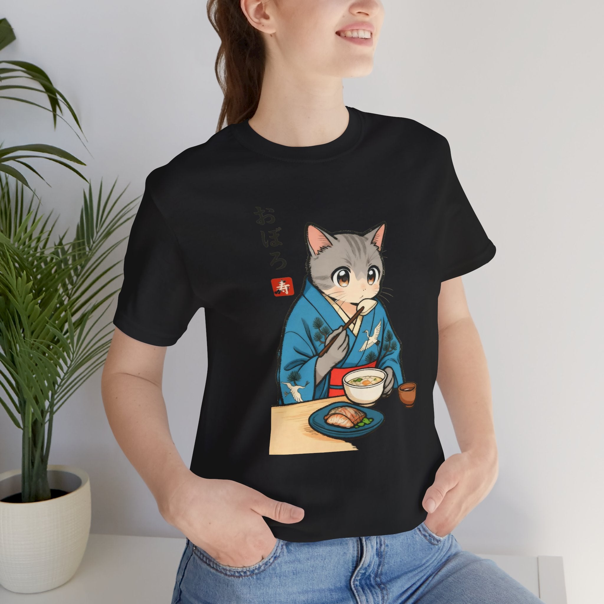 Noodle Kimono Cat Shirt - Japanese Comfort Meal Cat Tee