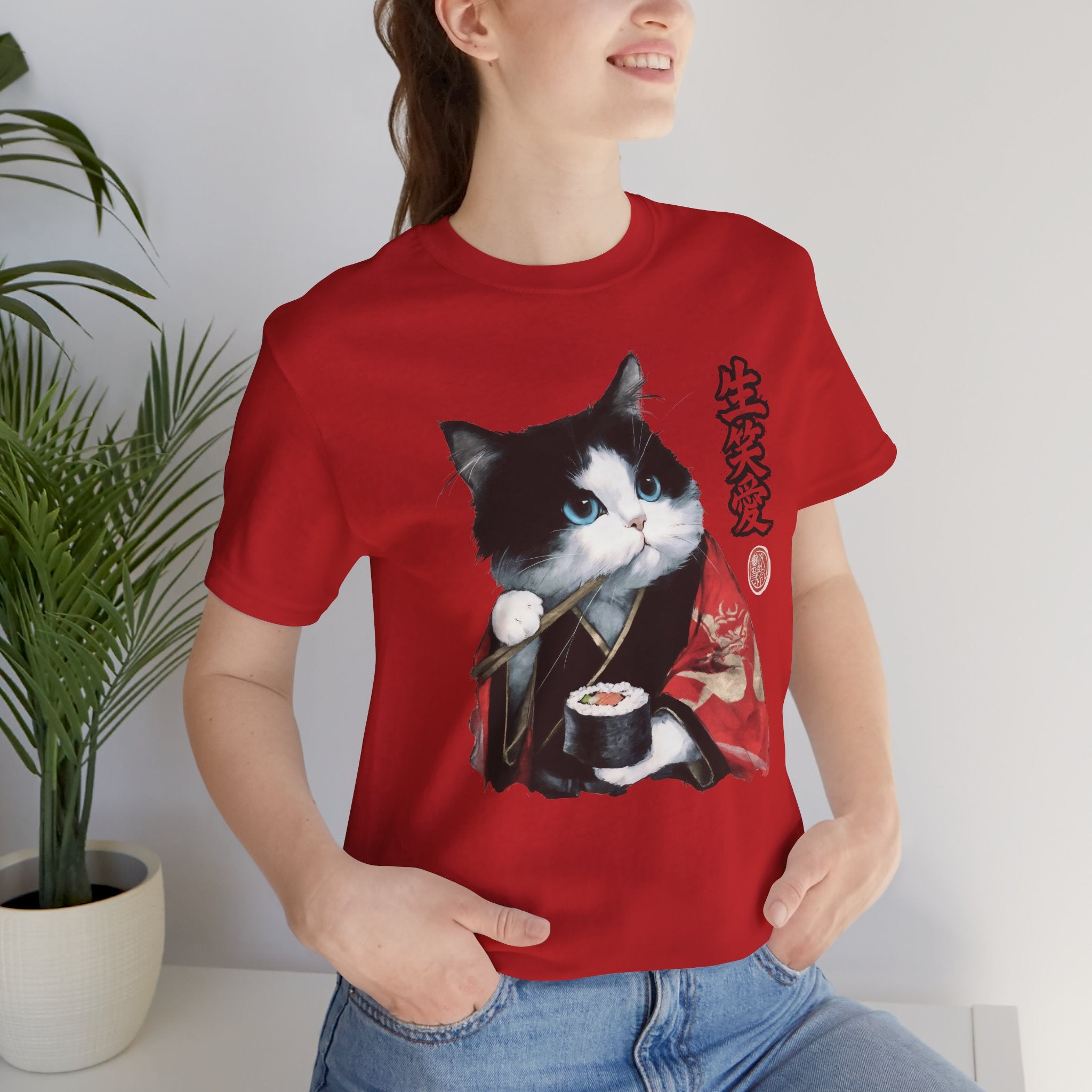 Sushi Cat kimono Cat T-Shirt | Japanese Neko Cat Art