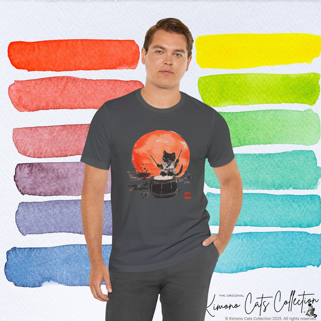 Echo of the Drum – Taiko Cat Tee (Unisex)