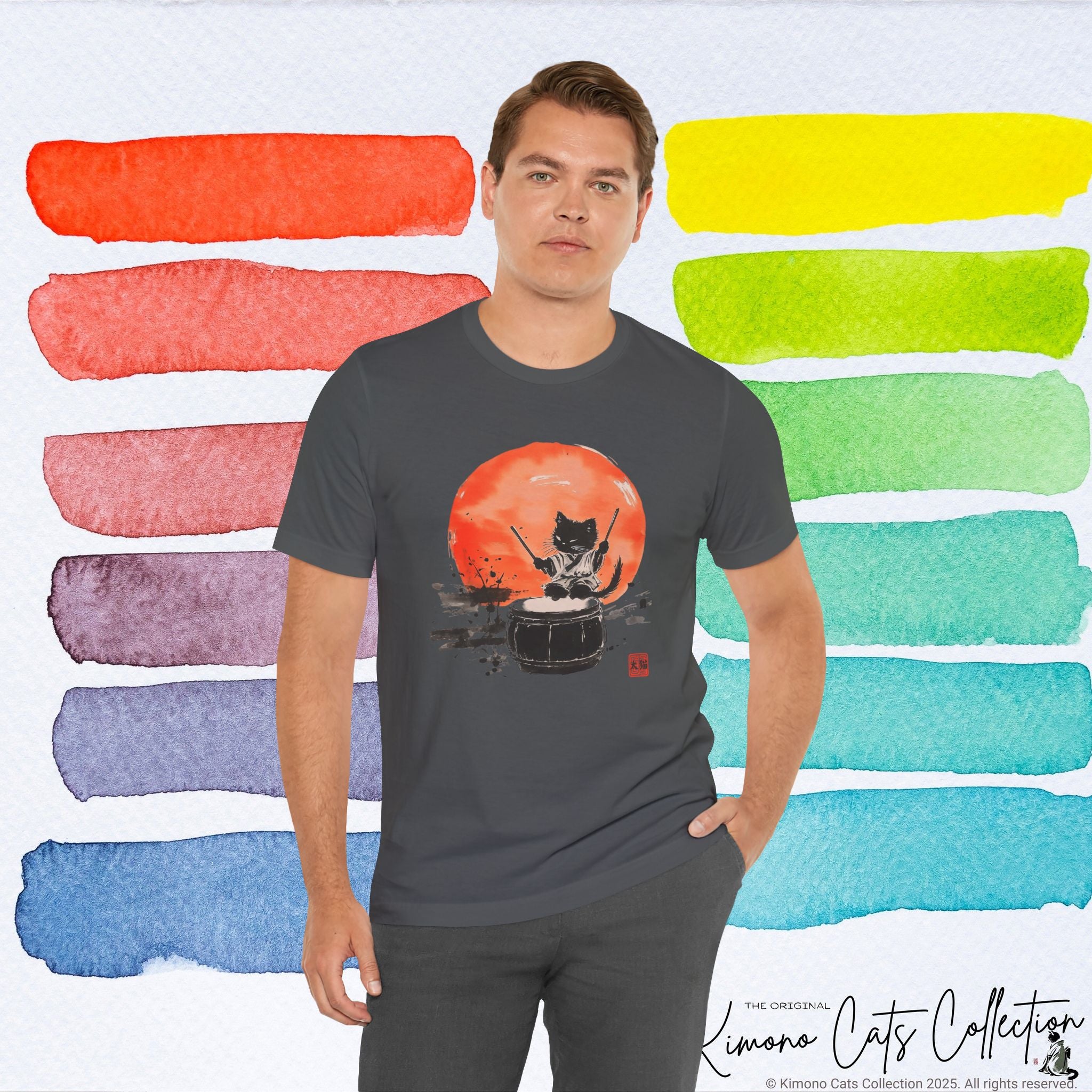 Echo of the Drum – Taiko Cat Tee (Unisex)