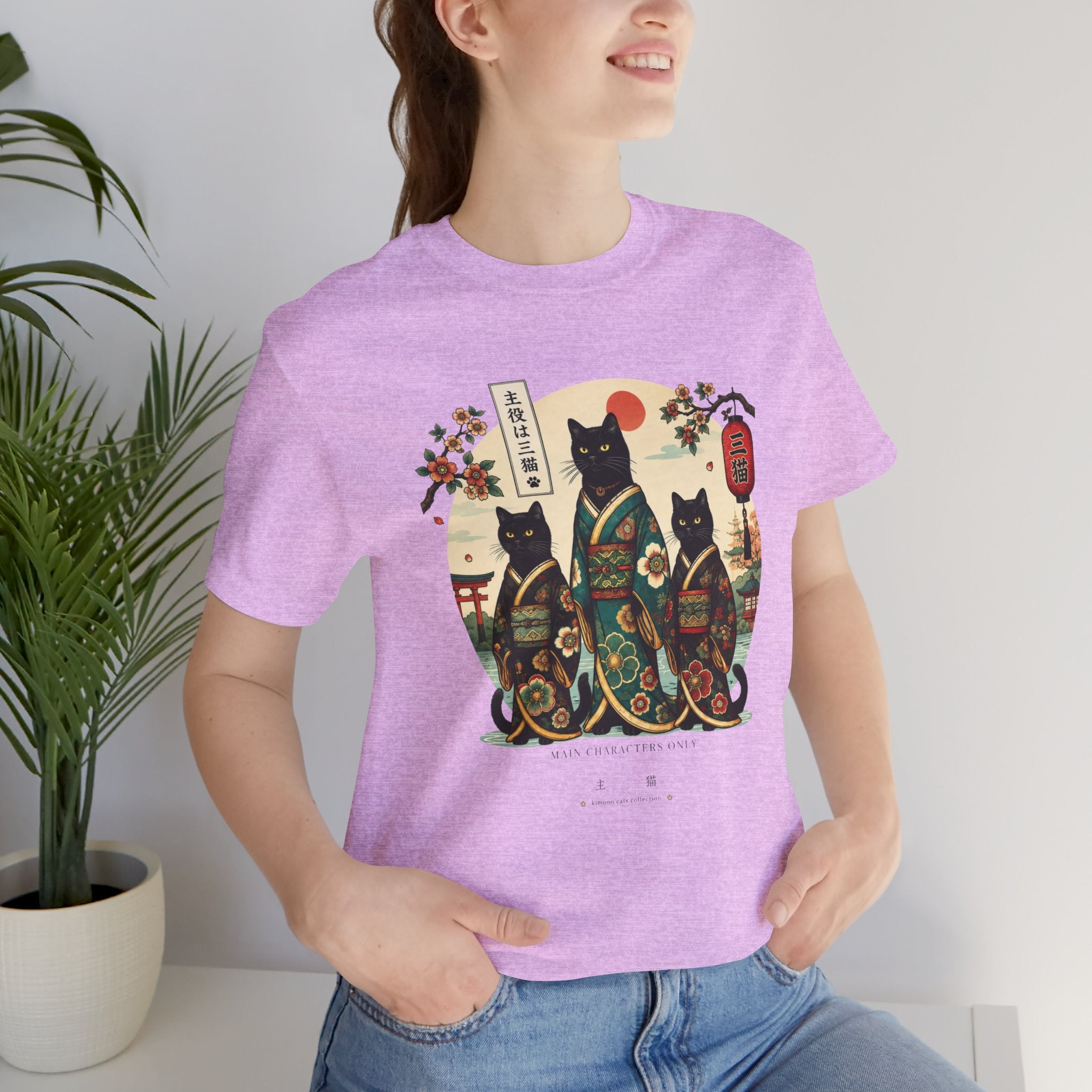 Japanese Lucky Cat Trio T-Shirt — Ukiyo-e Style Maneki Neko Graphic Tee