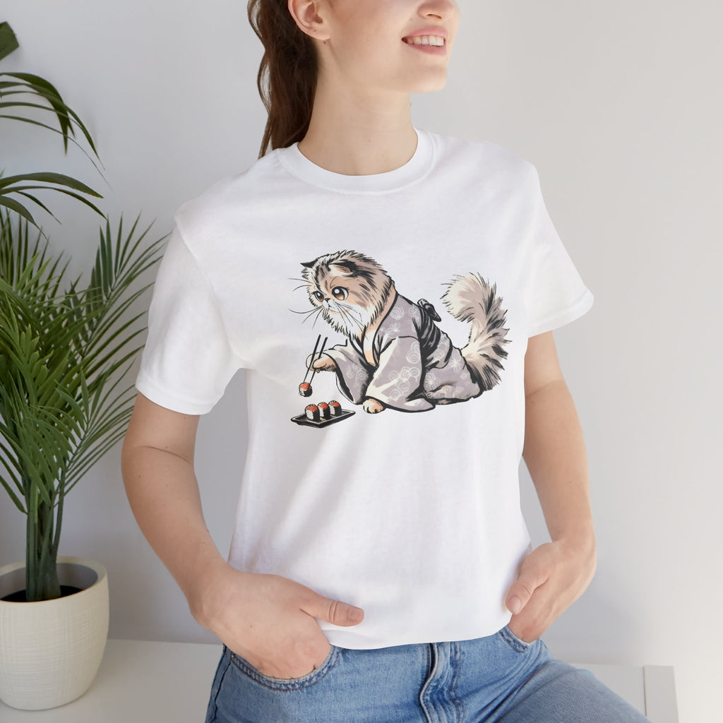 Sushi Cat Chopsticks Shirt - Cute Japanese Tee