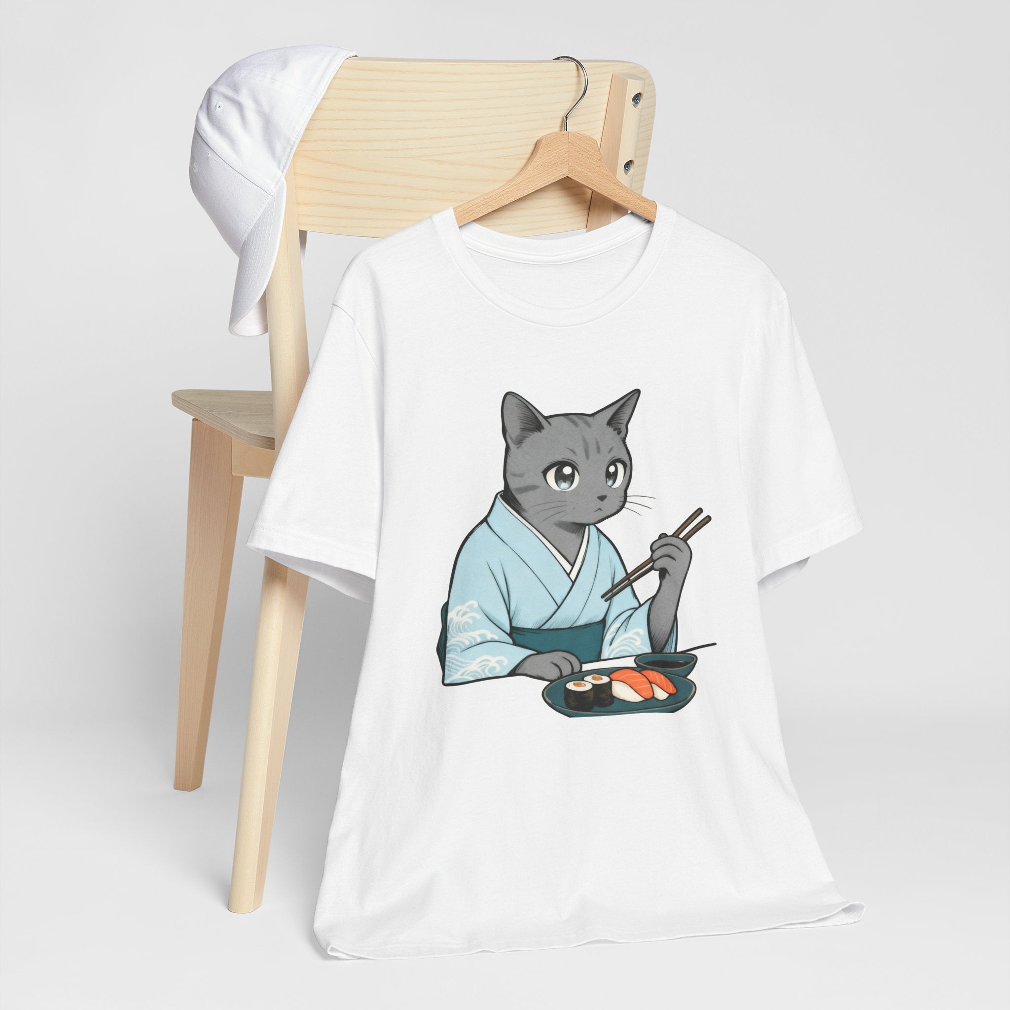 Sushi Kimono Cat Shirt - Japanese Dinner Date Cat Tee