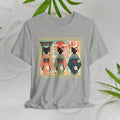 Cute Japanese Black Kitty Cats in Kimonos T-Shirt