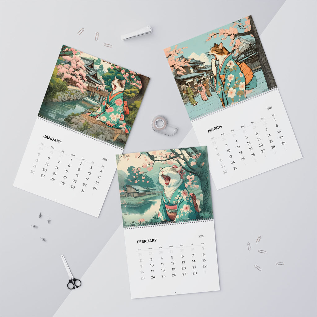 Kawaii Zen Cats of Edo Calendar 2025