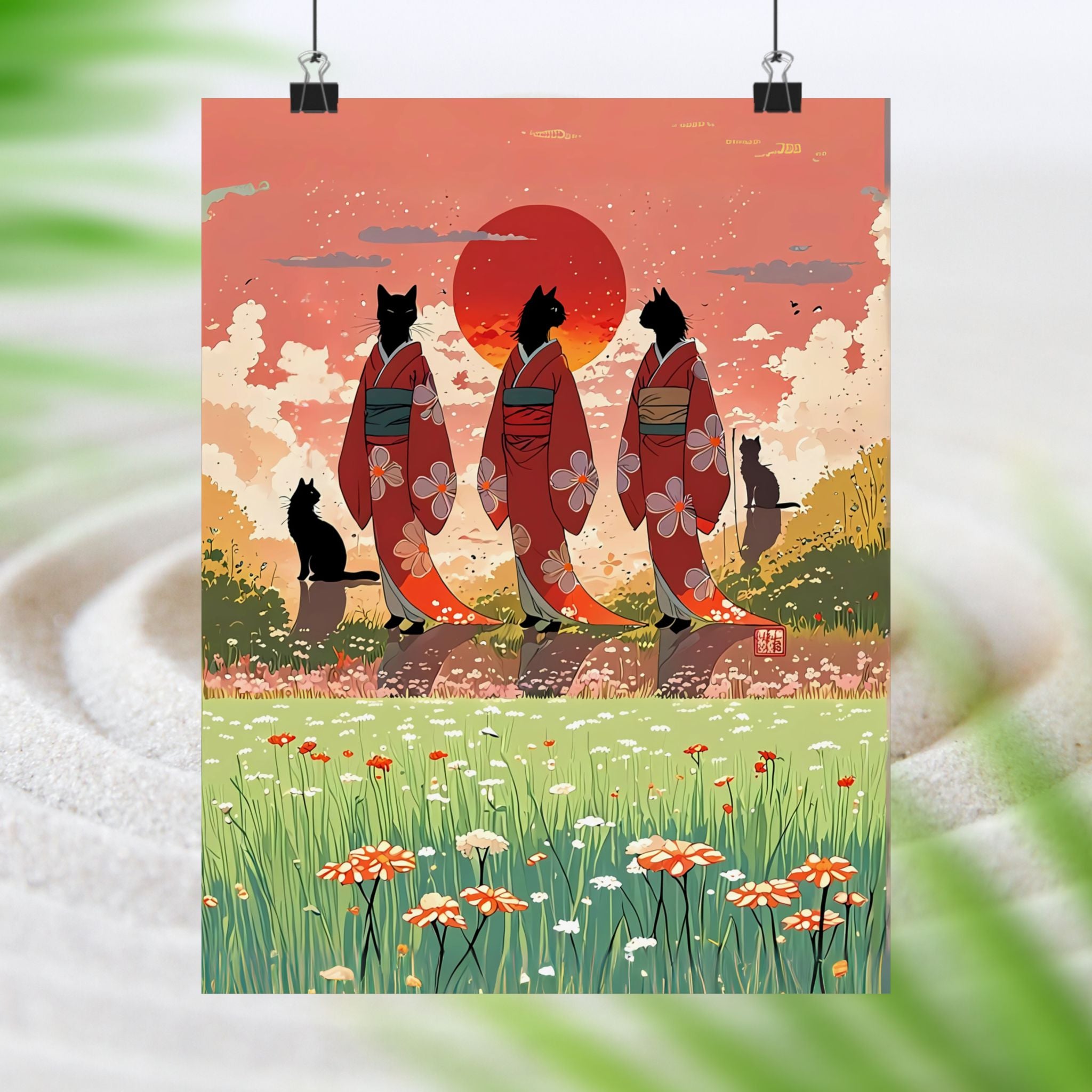 Black Cats Studio Ghibli-Inspired Print