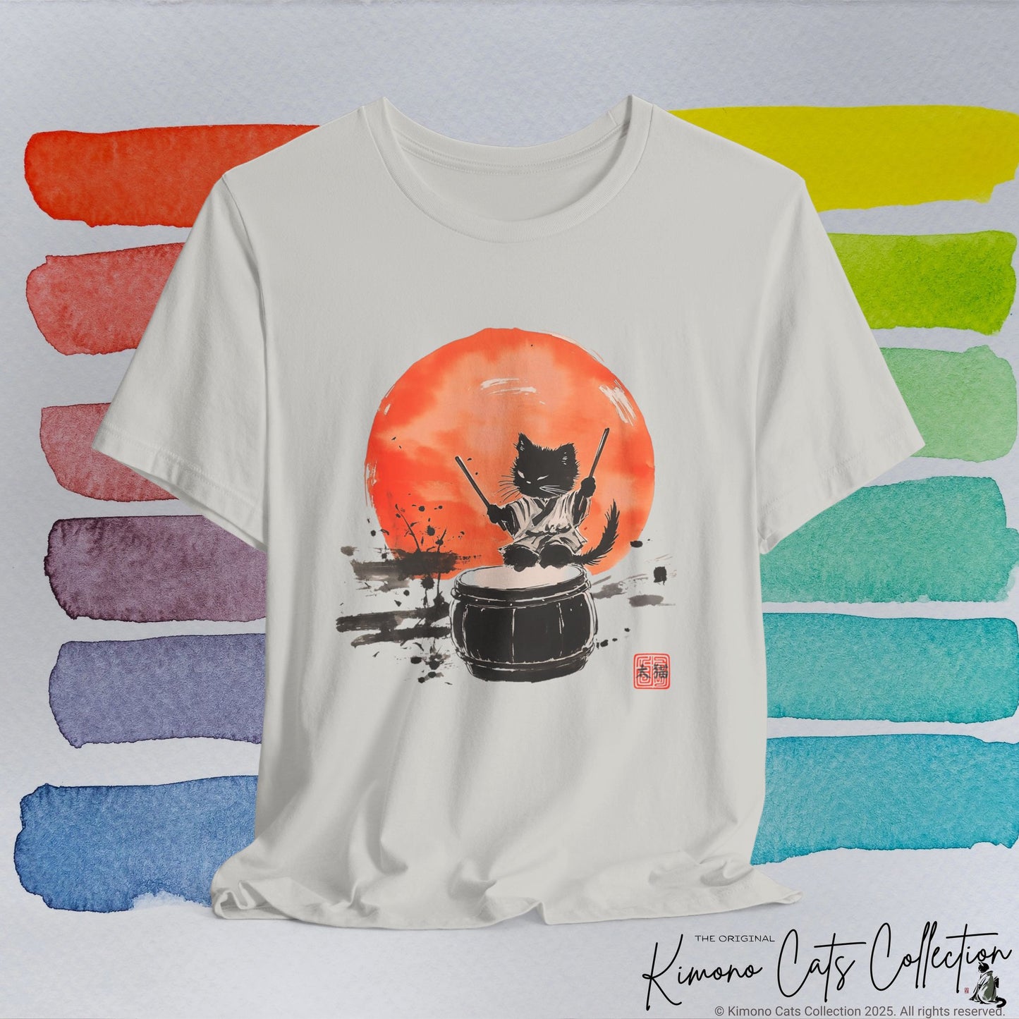 Taiko Cat T-Shirt - Echo of the Drum - Unisex Tee