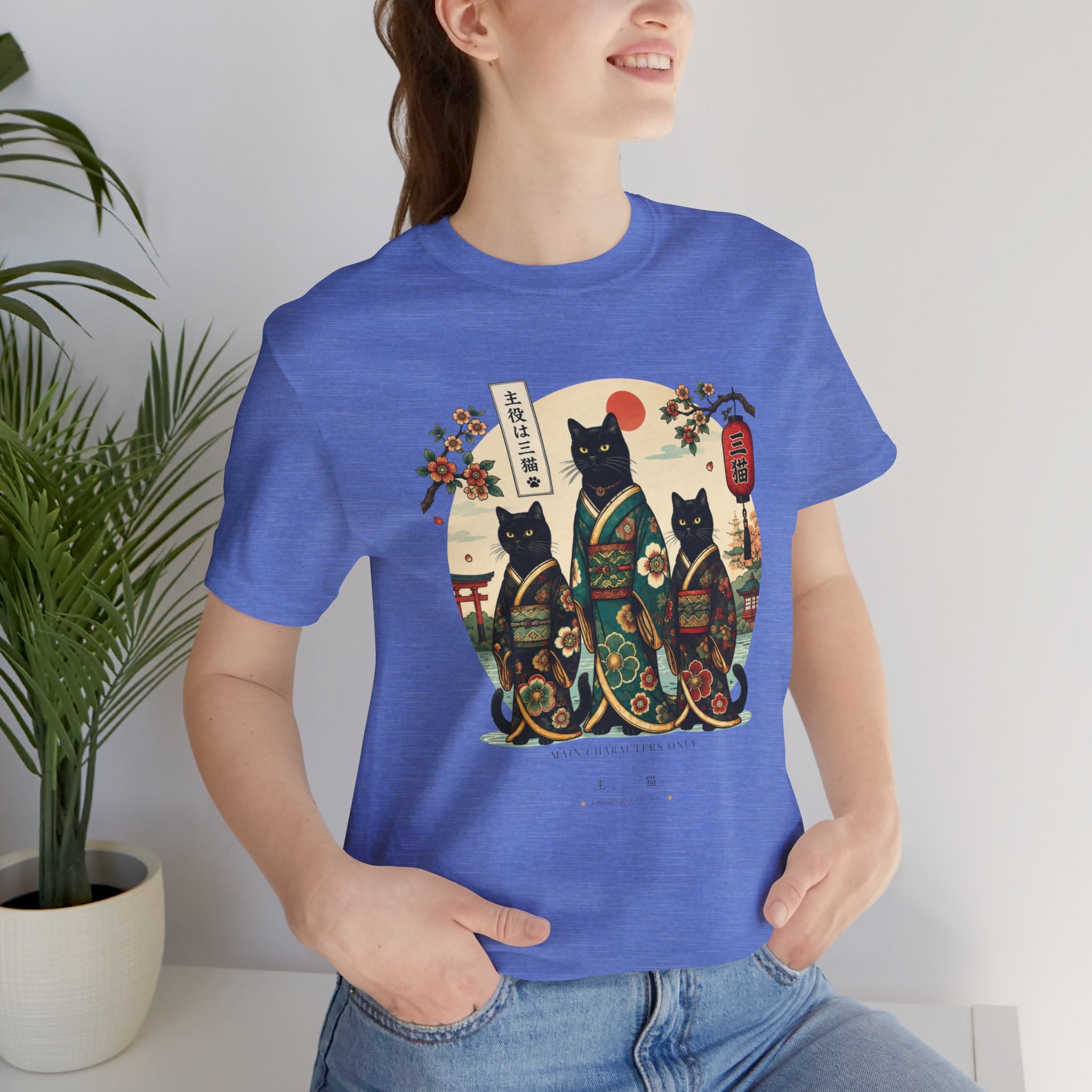 Japanese Lucky Cat Trio T-Shirt — Ukiyo-e Style Maneki Neko Graphic Tee