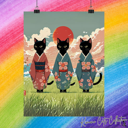 Von Ghibli inspirierte japanische Katzen-Wandkunst 🌿🐾