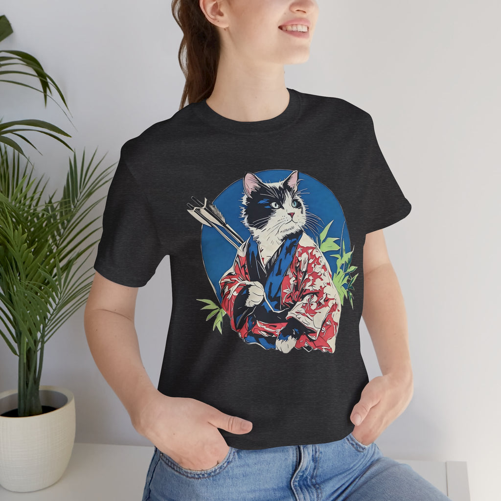 Cat Warrior T-Shirt: Kyudo Anime Graphic Tee
