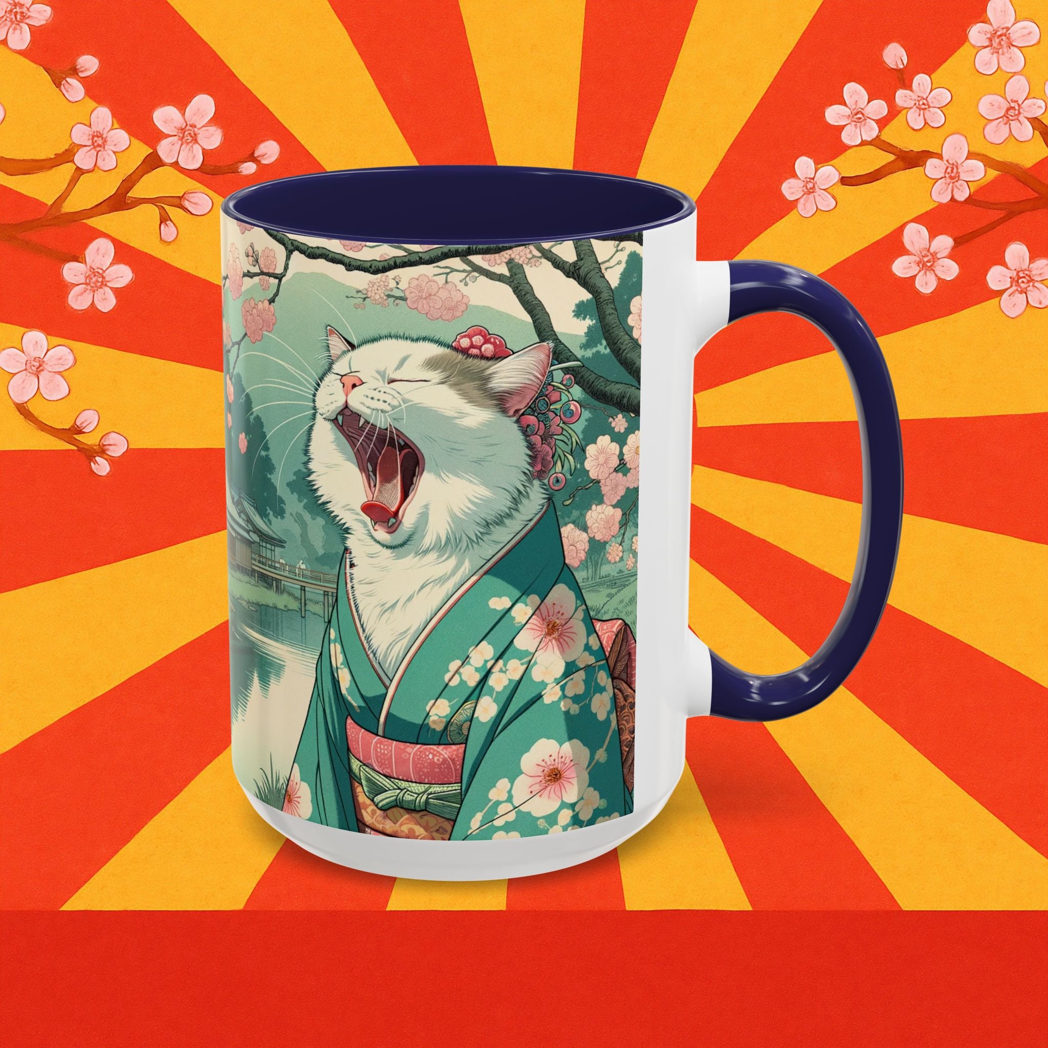 Cute Geisha Cat Mug - Kimono Cat Lover Gift