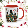 Black Cats Mug - 11-15oz Ceramic Coffee Cup for Cat Lovers