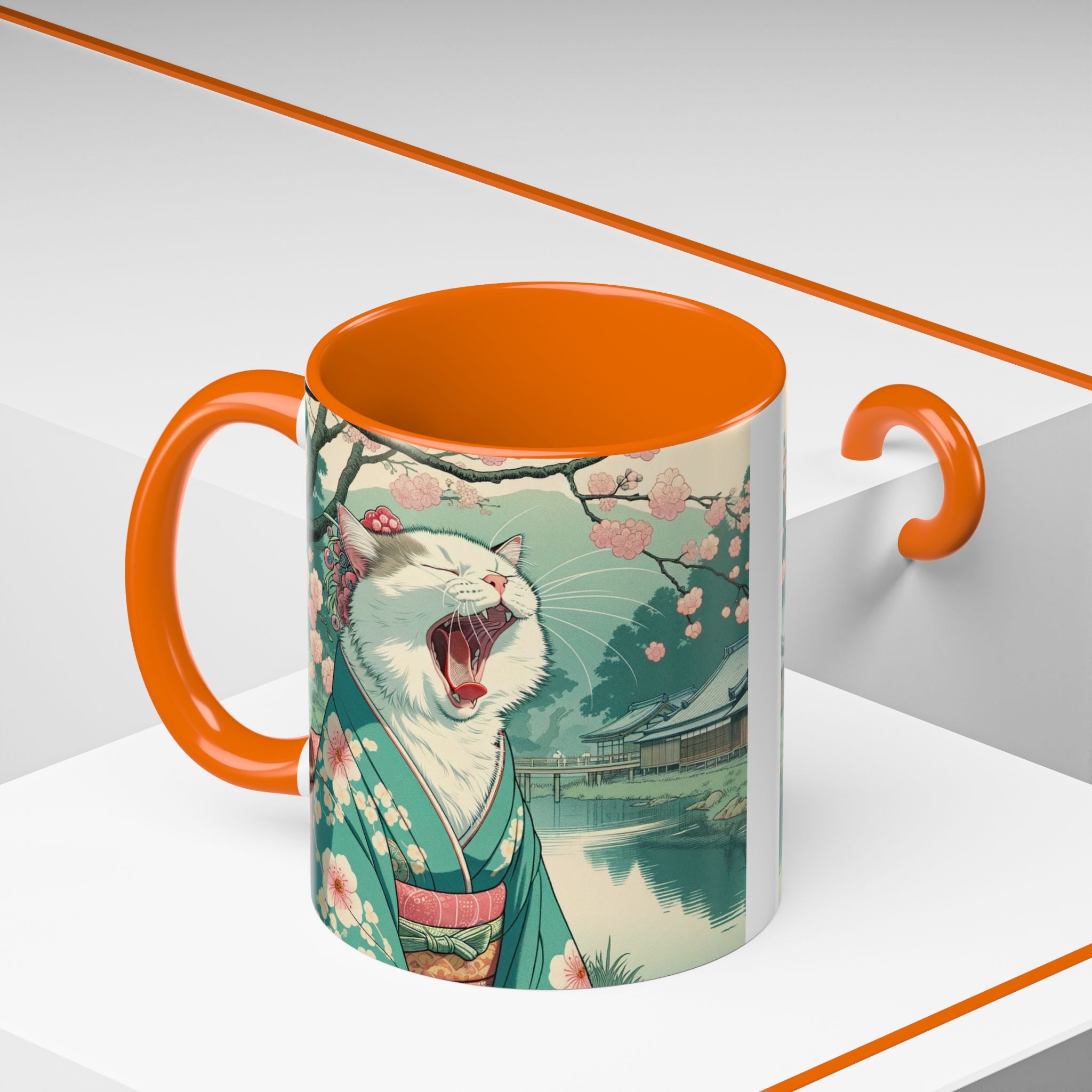 Cute Geisha Cat Mug - Kimono Cat Lover Gift - Kimono Cats Collection