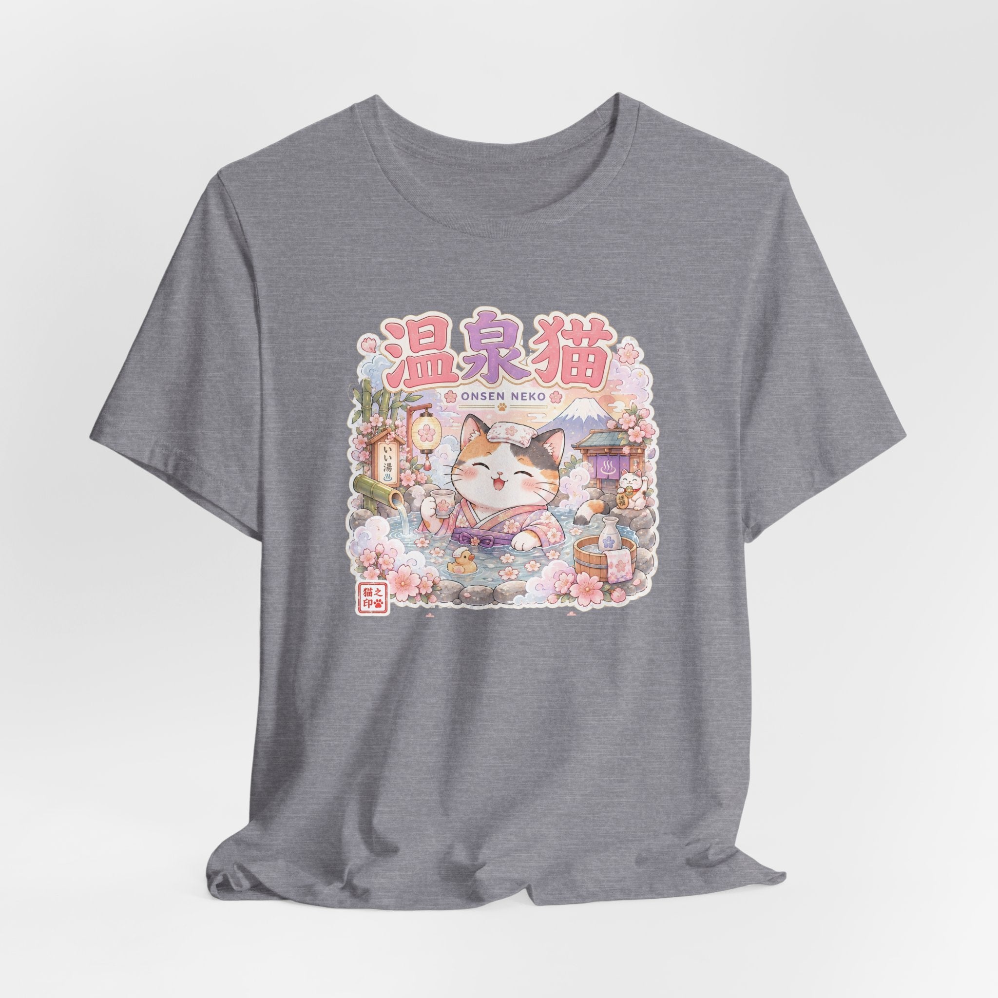 Onsen Cat T-Shirt – Cute Japanese Hot Spring Neko Graphic Tee