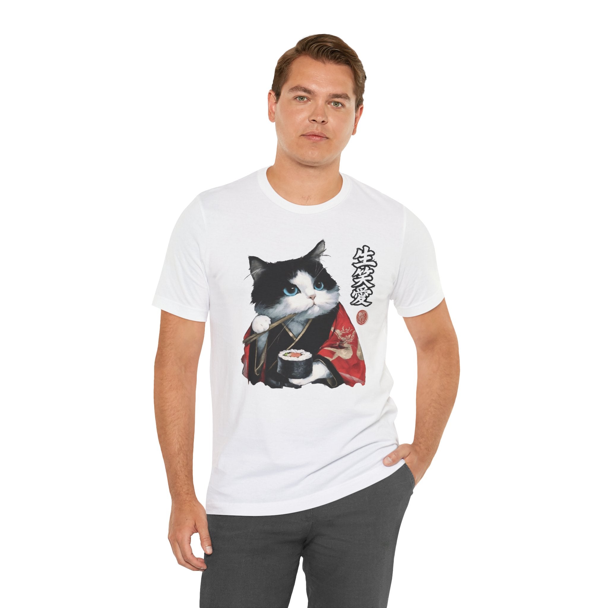 Sushi Cat kimono Cat T-Shirt | Japanese Neko Cat Art