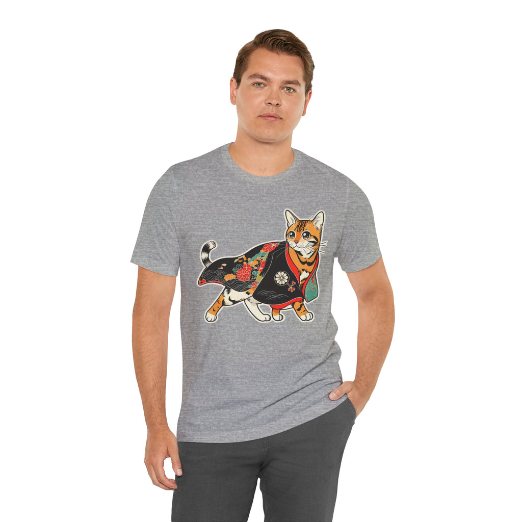 Japanese Neko Cat Shirt Calm Gift Tee, Kimono Neko Bengal