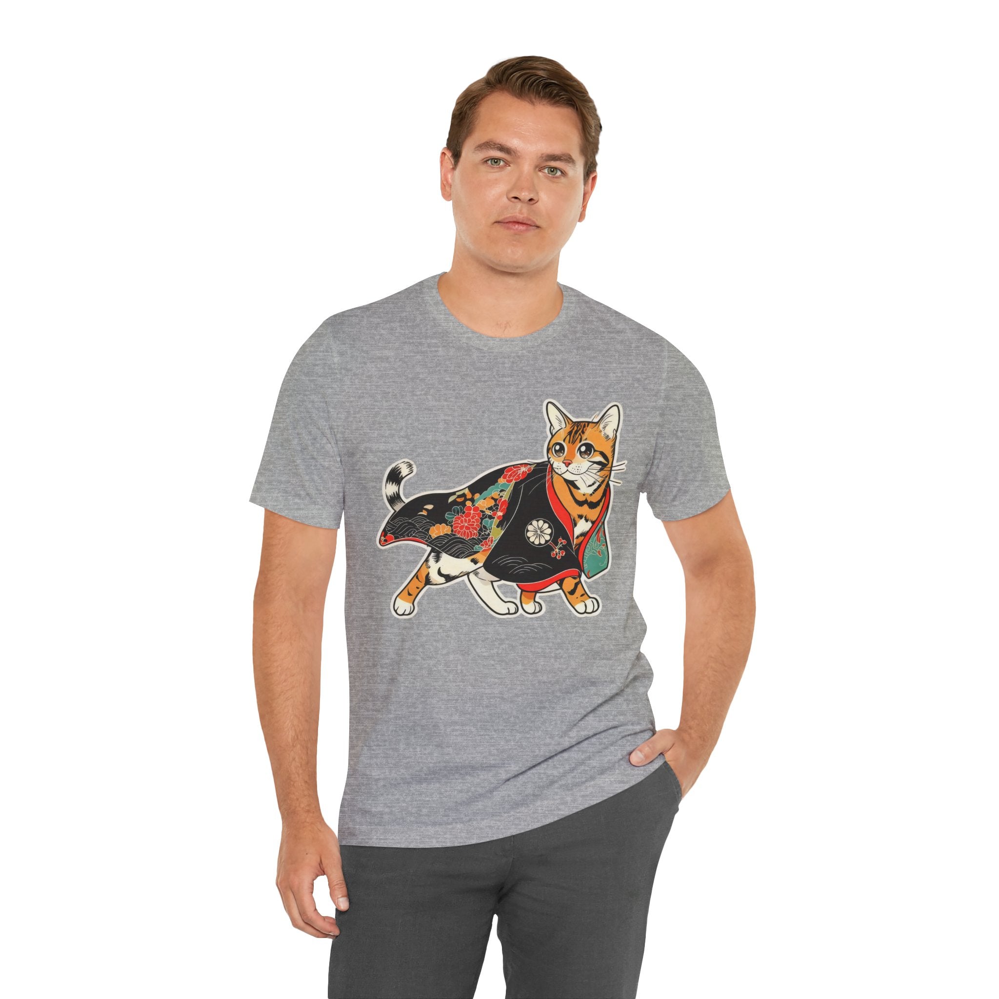 Japanese Neko Cat Shirt Calm Gift Tee, Kimono Neko Bengal