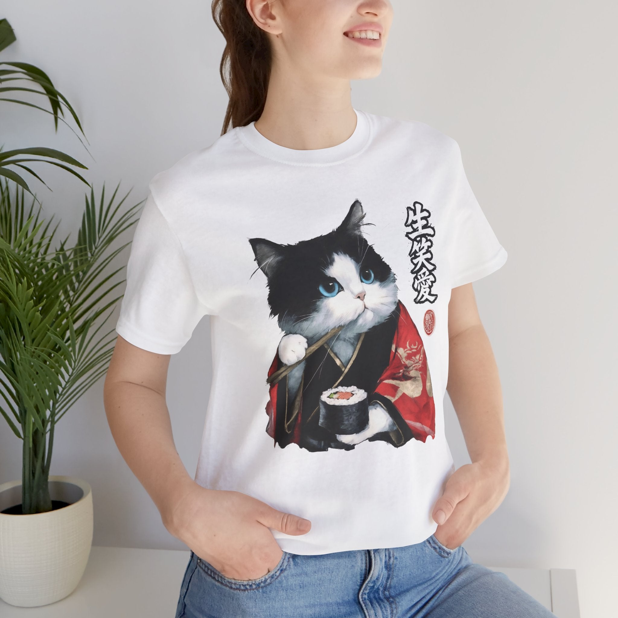 Sushi Cat kimono Cat T-Shirt | Japanese Neko Cat Art