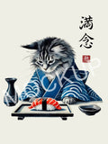 Mannen - Lingering Thoughts Sushi Cat Wall Art
