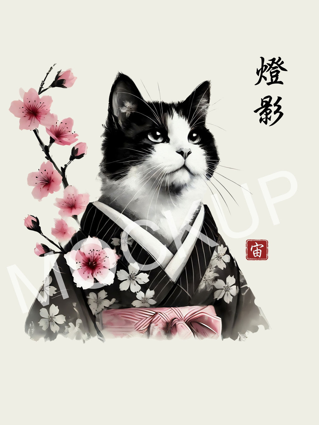 燈影 (Tōei) – Light Shadow Cat Wall Art