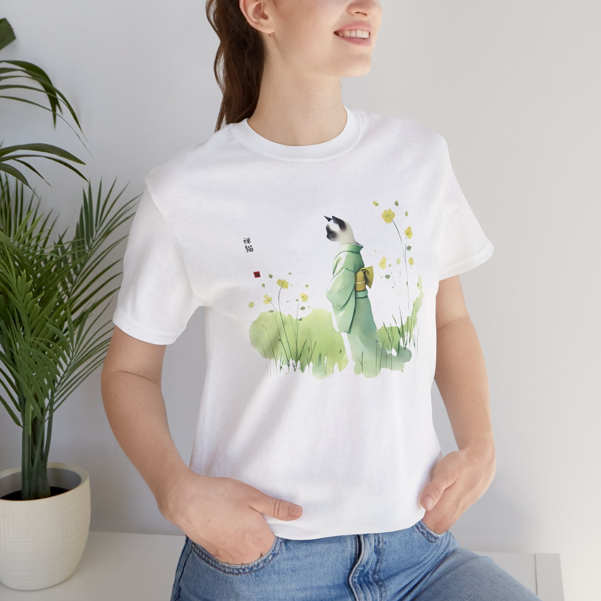 Zen Wildflower Cat T-Shirt