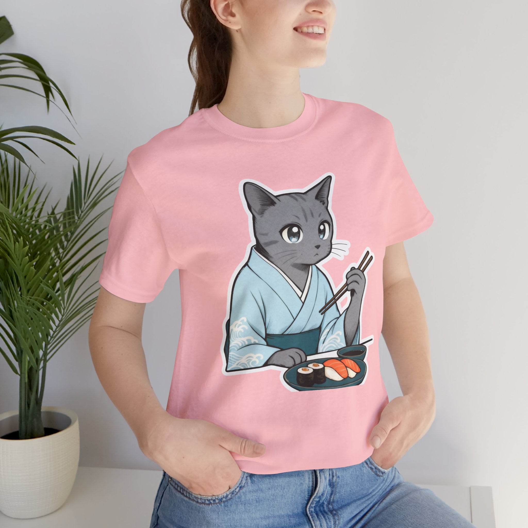 Sushi Kimono Cat Shirt - Japanese Dinner Date Cat Tee