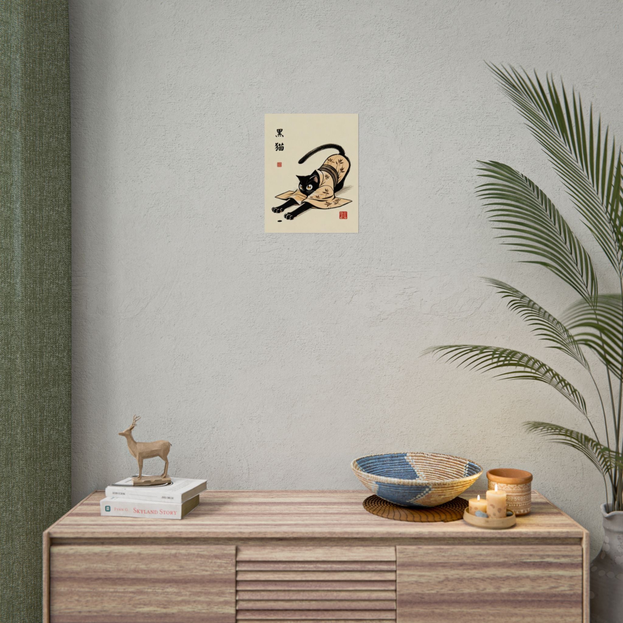 Black Cat Kimono Yoga Poster - Kundalini Yoga Art for Cat Lovers - Kimono Cats Collection Kimono Cat, Kimono Cats, Kawaii Cat, Zen Cat, Neko, Maneki Neko, Kimono Kitty, Japan, Tokyo, Kyoto