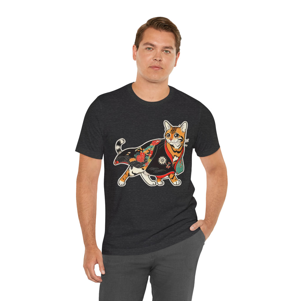 Japanese Neko Cat Shirt Calm Gift Tee, Kimono Neko Bengal
