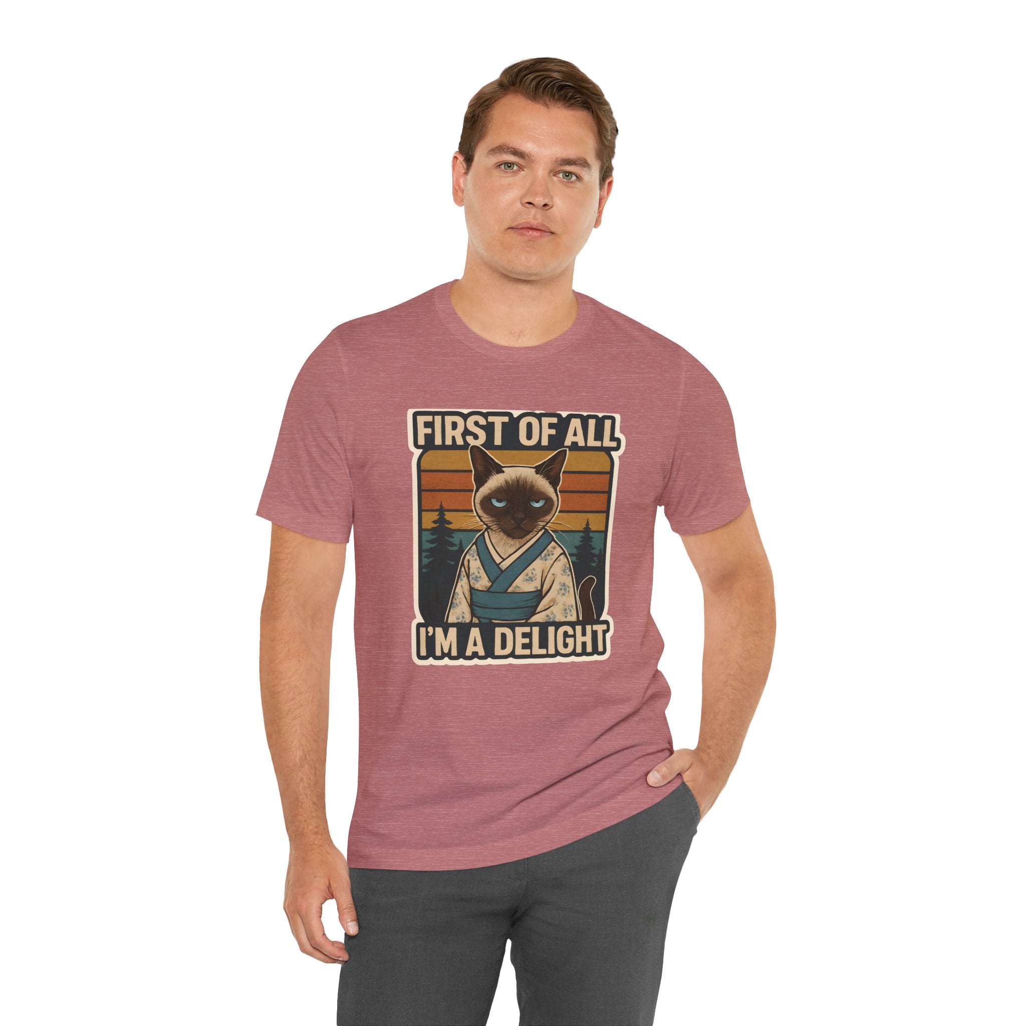 Siamese Cat Samurai "First of All I'm a Delight" T-Shirt