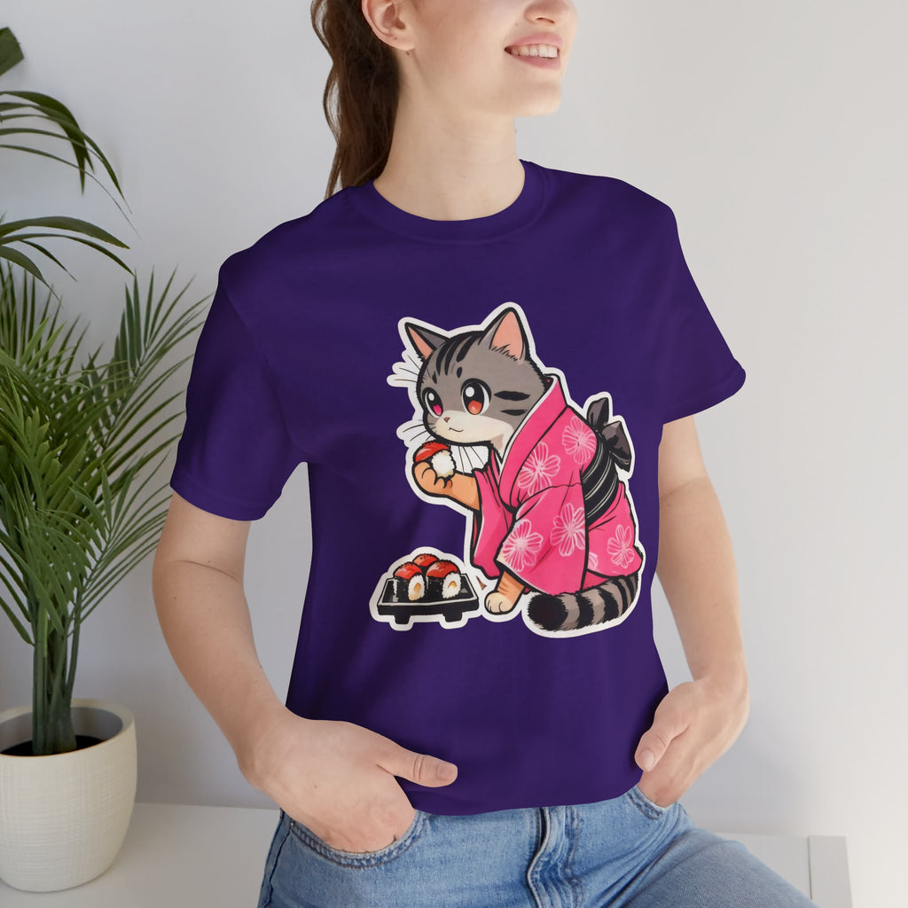 Sushi Cat Gift Tee - Japanese Aesthetic Shirt