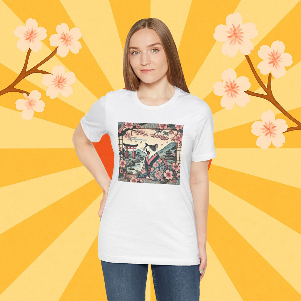 Kimono-Katze T-Shirt: Faule japanische Zen-Katze