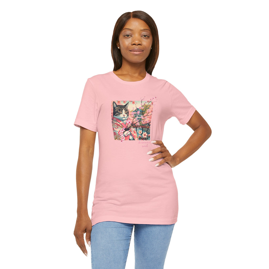 Sakura Kimono Cat Tee - Unisex Stylish T-Shirt for Cat Lovers - Kimono Cats Collection