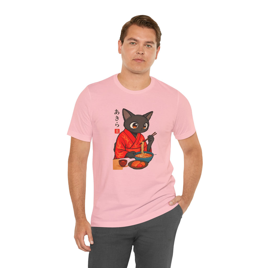 Spicy Ramen Black Cat Shirt - Japanese Noodle Cat Tee