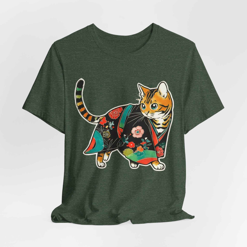 Japanese Kawaii Cat Shirt Quiet Cute Kimono Tee
