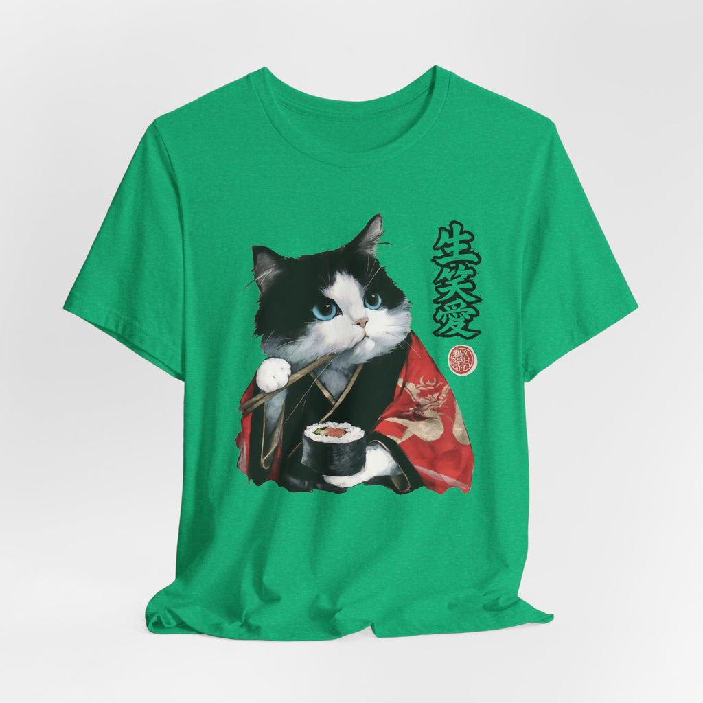 Sushi Cat kimono Cat T-Shirt | Japanese Neko Cat Art