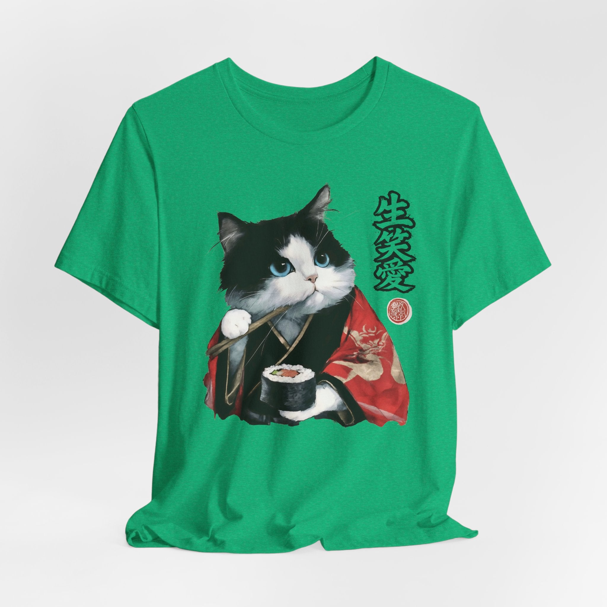 Sushi Cat kimono Cat T-Shirt | Japanese Neko Cat Art