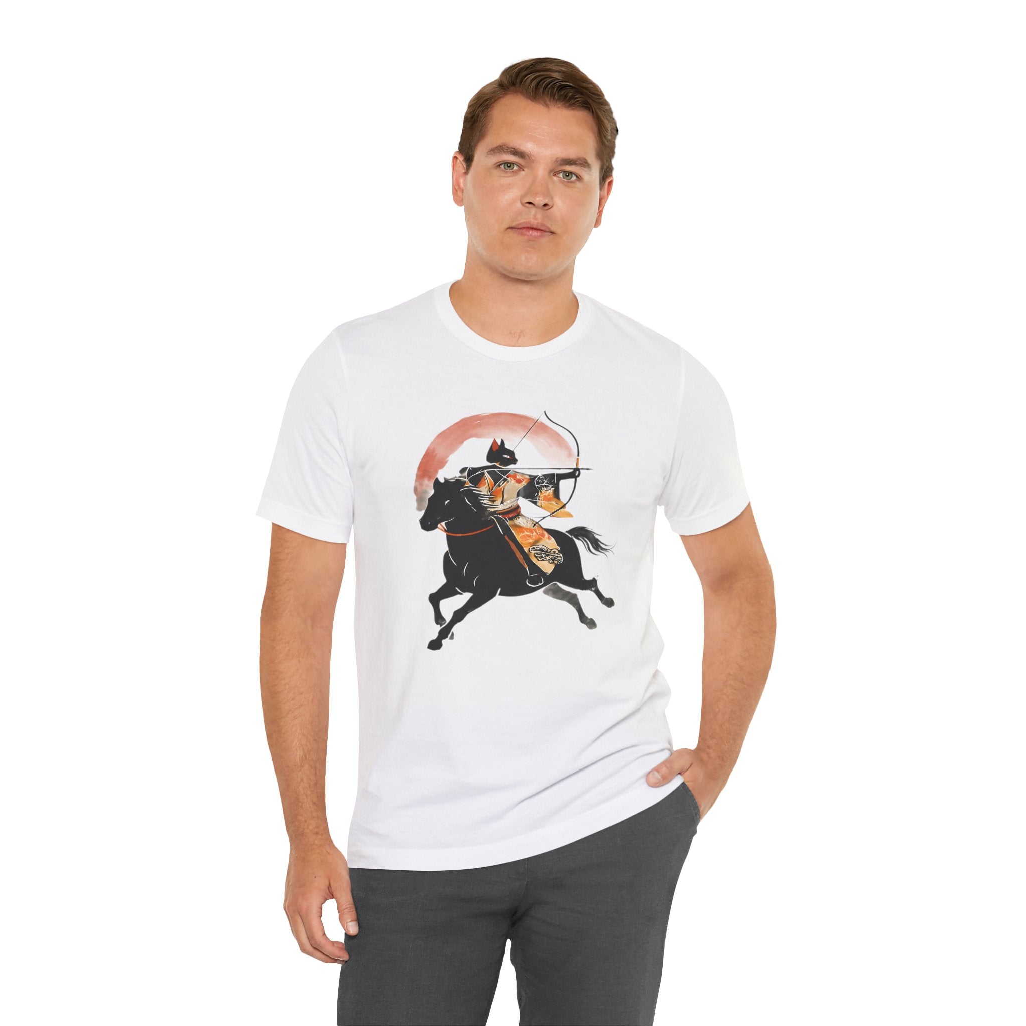 Year of the Horse Archer Cat T-Shirt | Japanese Zodiac Ukiyo-e Kimono Neko