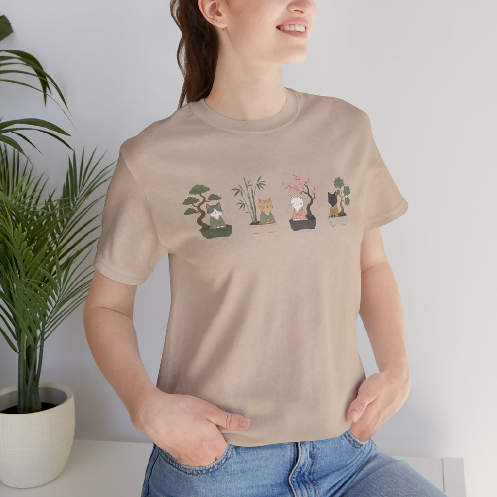 Bonsai Collection Tee — Minimal Cat Graphic T-Shirt
