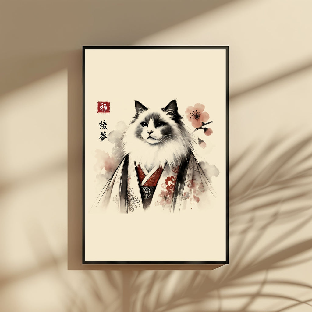 綾夢 (Aya-Mu) – Silken Dream Cat Wall Art