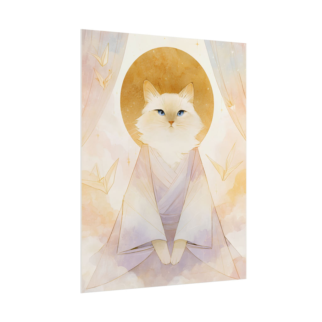 Cat Saint Poster - Sacred Ragdoll Art Print (Rolled Poster)