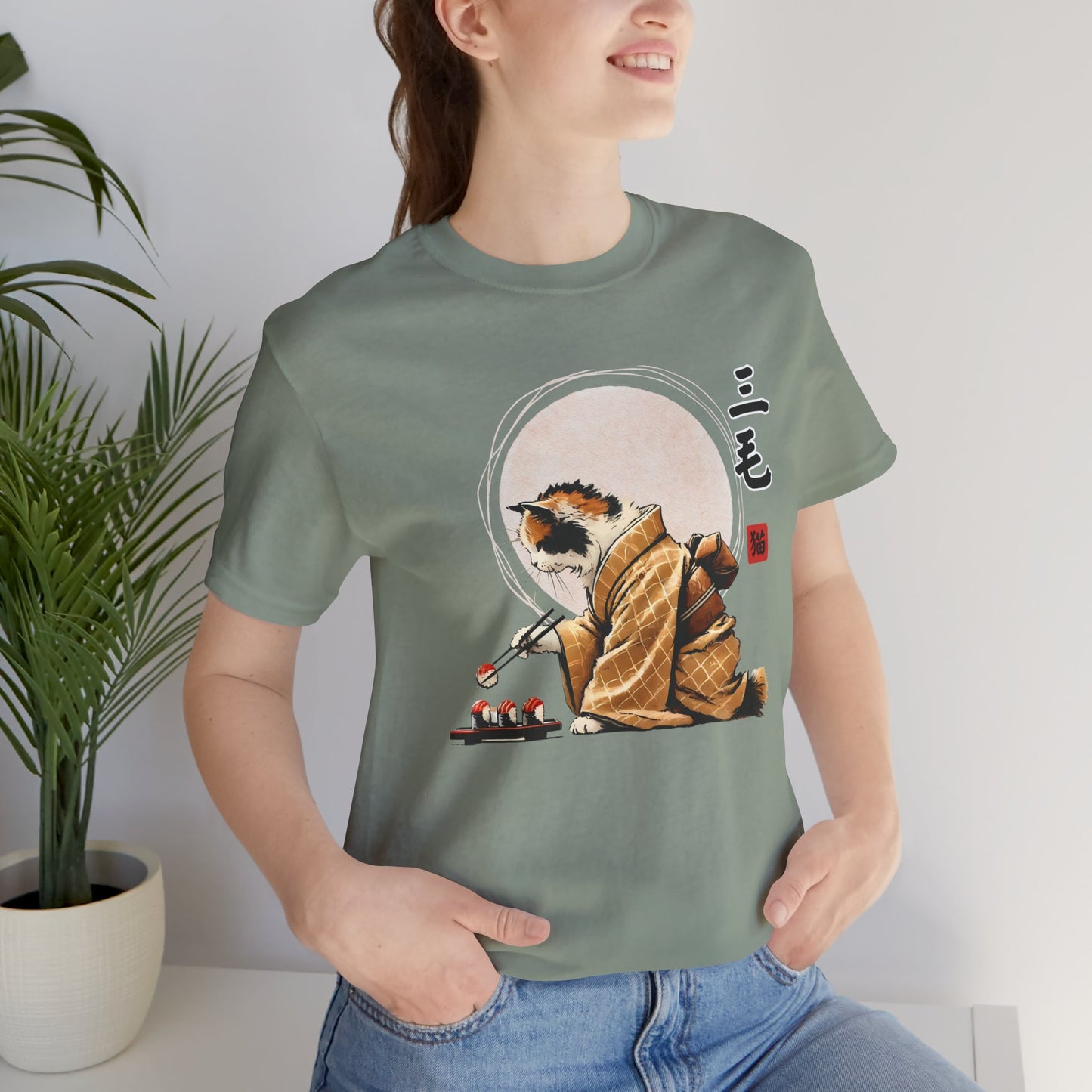 Cat Eating Sushi Tee