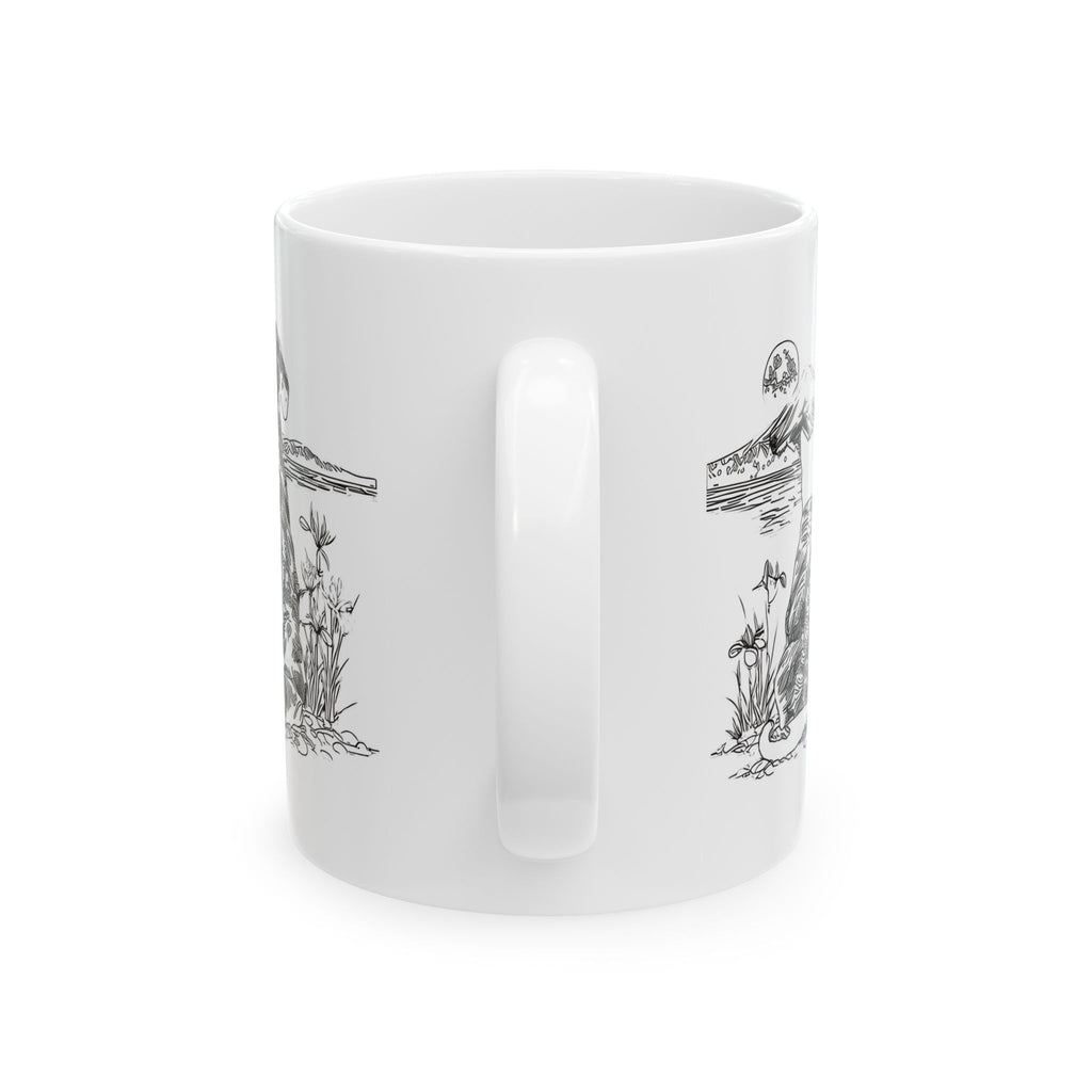 Black Ink Dog and Cat Mug | Kimono Pets Ceramic Mug - Kimono Cats Collection
