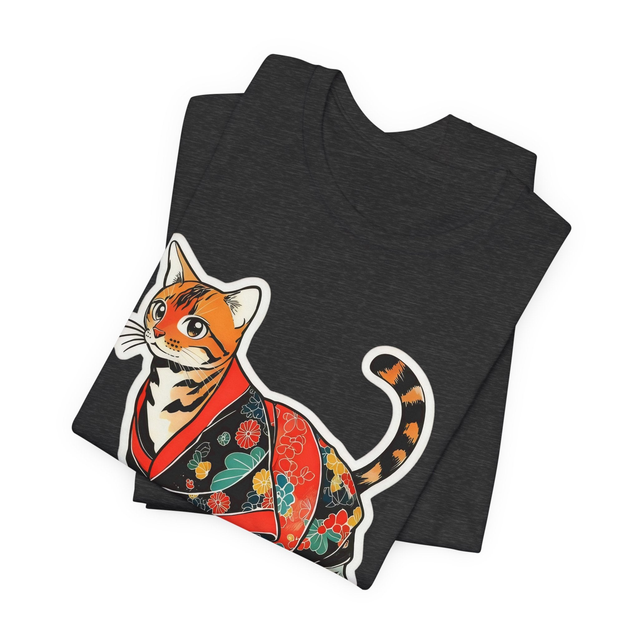 Cute Japanese Cat Shirt Kimono Kitty Tee