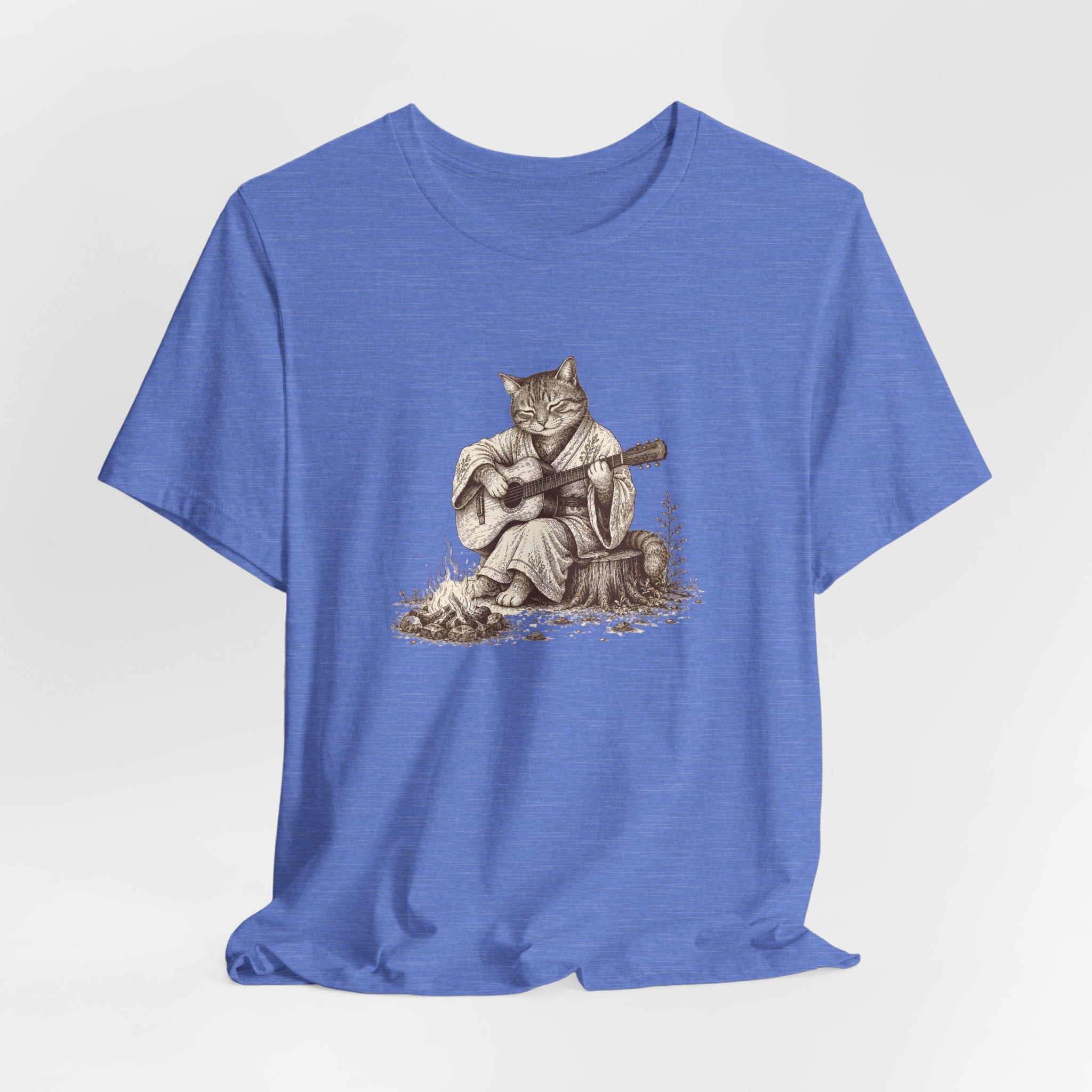 Cat Playing Guitar T‑Shirt – Vintage Acoustic Cat Music Tee