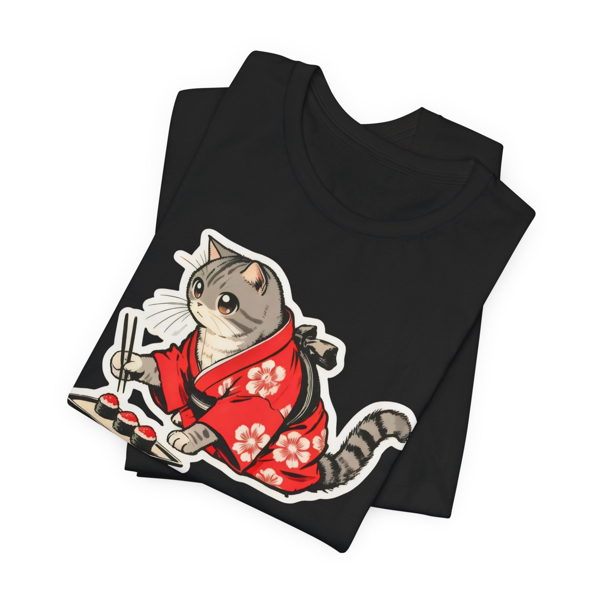 Sushi Cat T-Shirt - Kawaii Kimono Cat