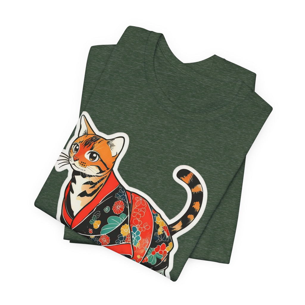Cute Japanese Cat Shirt Kimono Kitty Tee