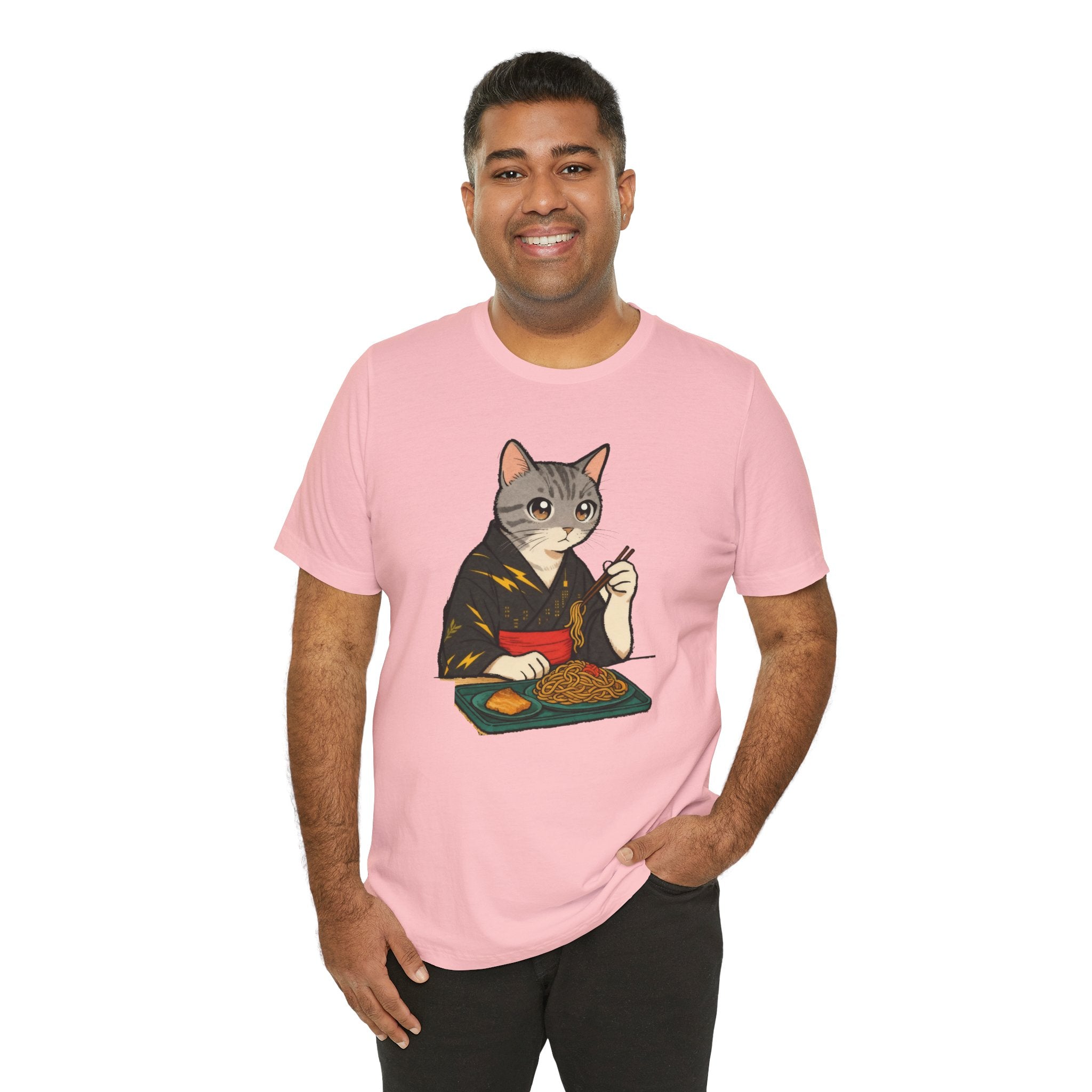 Yakisoba Noodle Cat Shirt - Japanese Street Food Kimono Cat Tee - Kimono Cats Collection