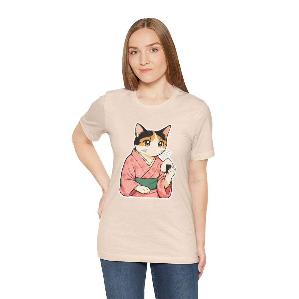 Onigiri Kimono Cat Shirt - Cute Japanese Comfort Food Tee